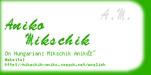 aniko mikschik business card